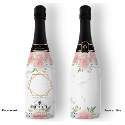 Champagne personnalisé Roses Rouges