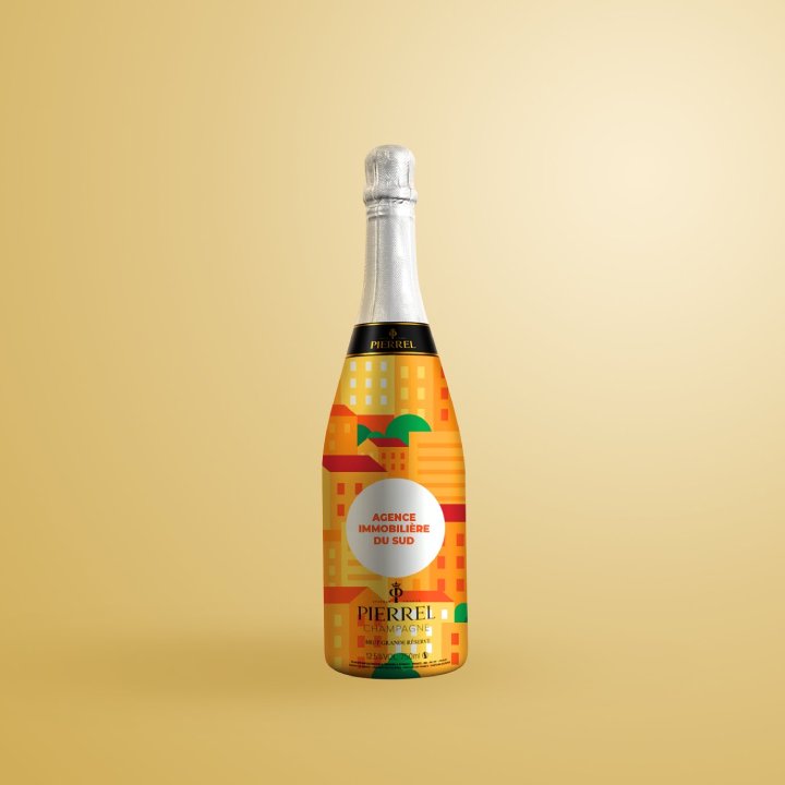 Bouteille de champagne sur mesure colorée